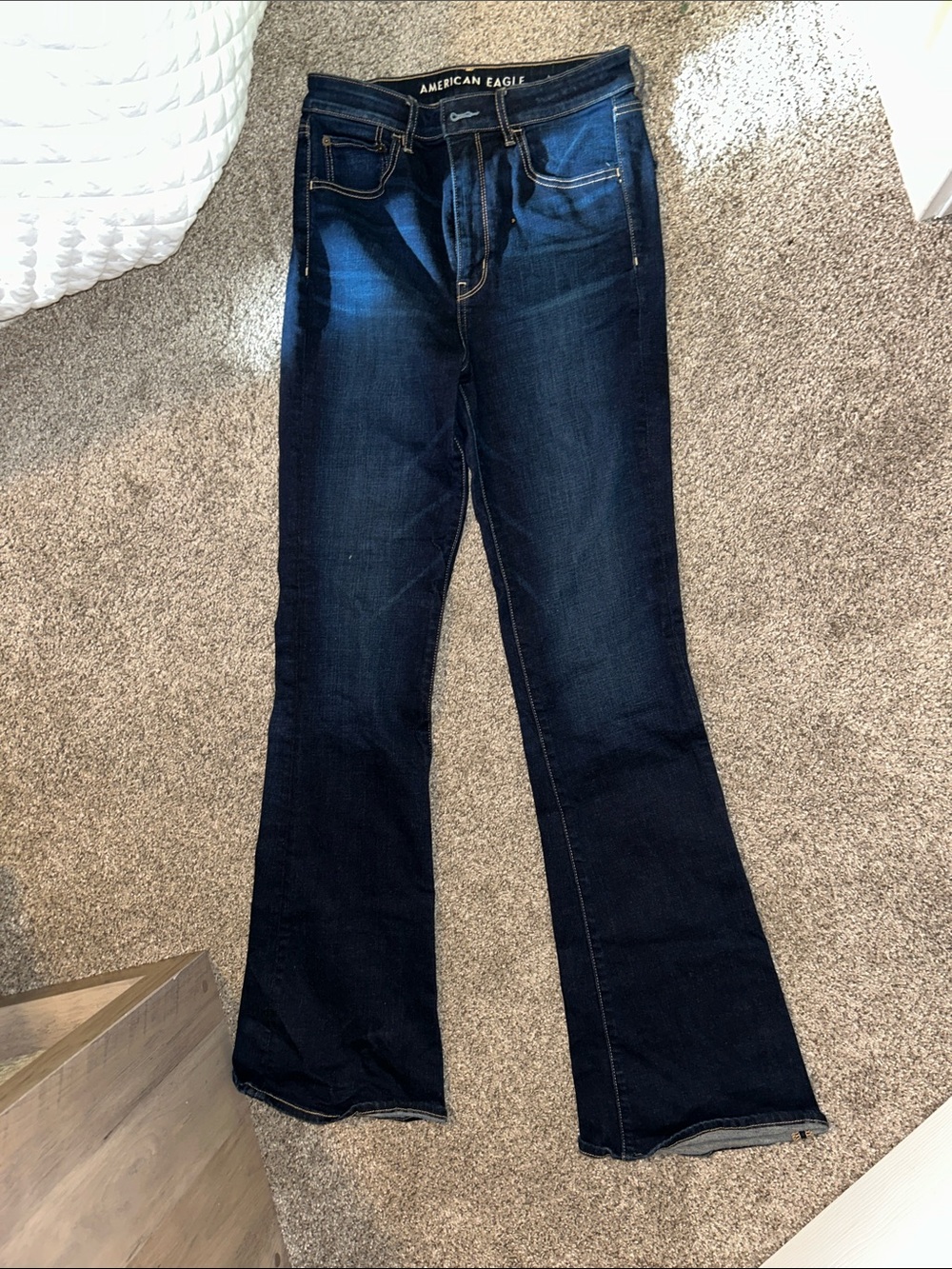American Eagle Outfitters Dark Blue Highest Rise Flare Jeans
